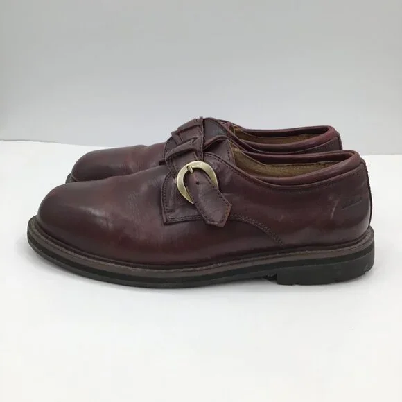 Vintage Men's 11 Toulon Amazonas Burgundy Shoes Monk Strap Leather Punk Gothic - Picture 5 of 13